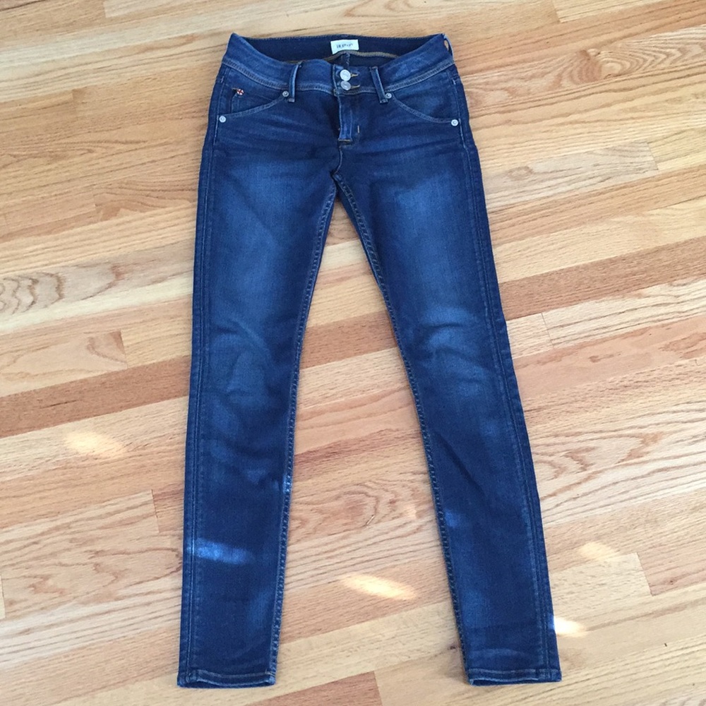 Hudson Collin midrise skinny jeans.